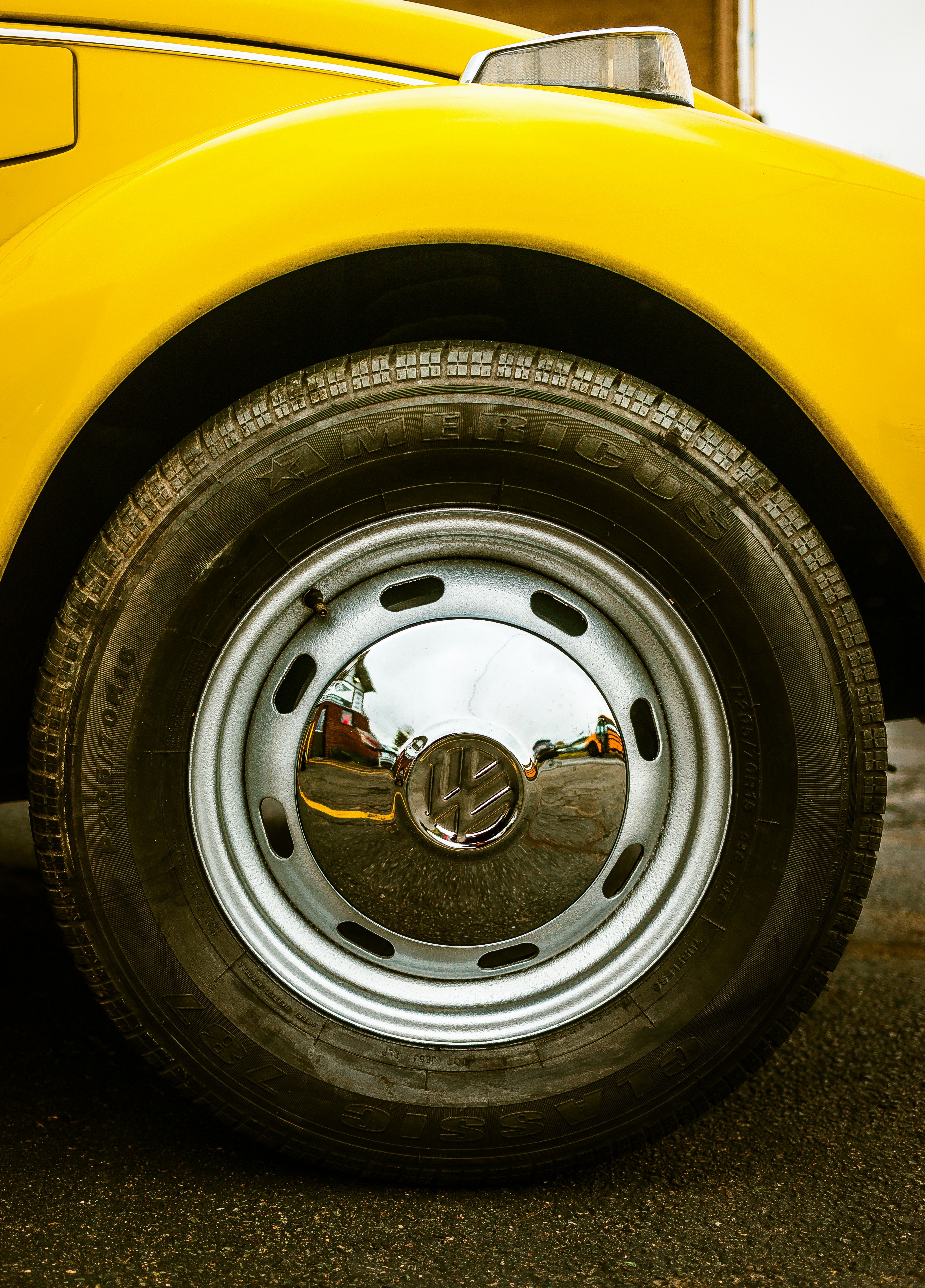 yellow Volkswagen Beetle